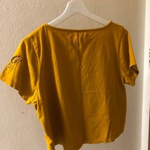 Cropped Mustard/Gold Madewell Top